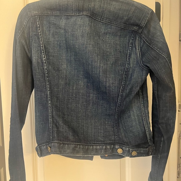 7 For All Mankind Dark Blue Jean Jacket Women size small like new - Picture 6 of 6